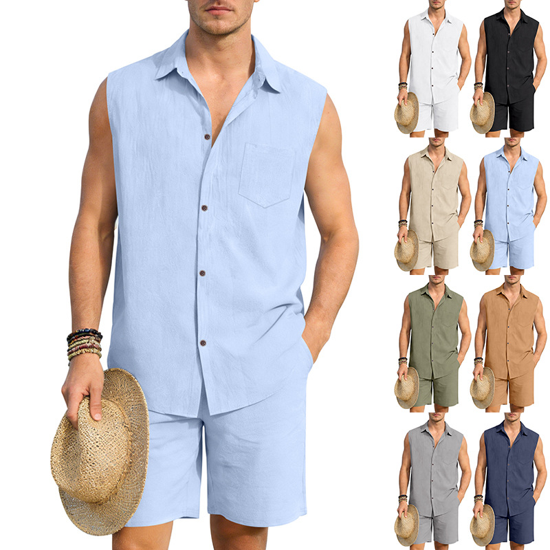 Streetwear Brand Tags - 2026 Summer Mens Linen Hawaiian Collar